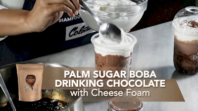 Palm Sugar Boba Drinking Chocolate with Cheese Foam